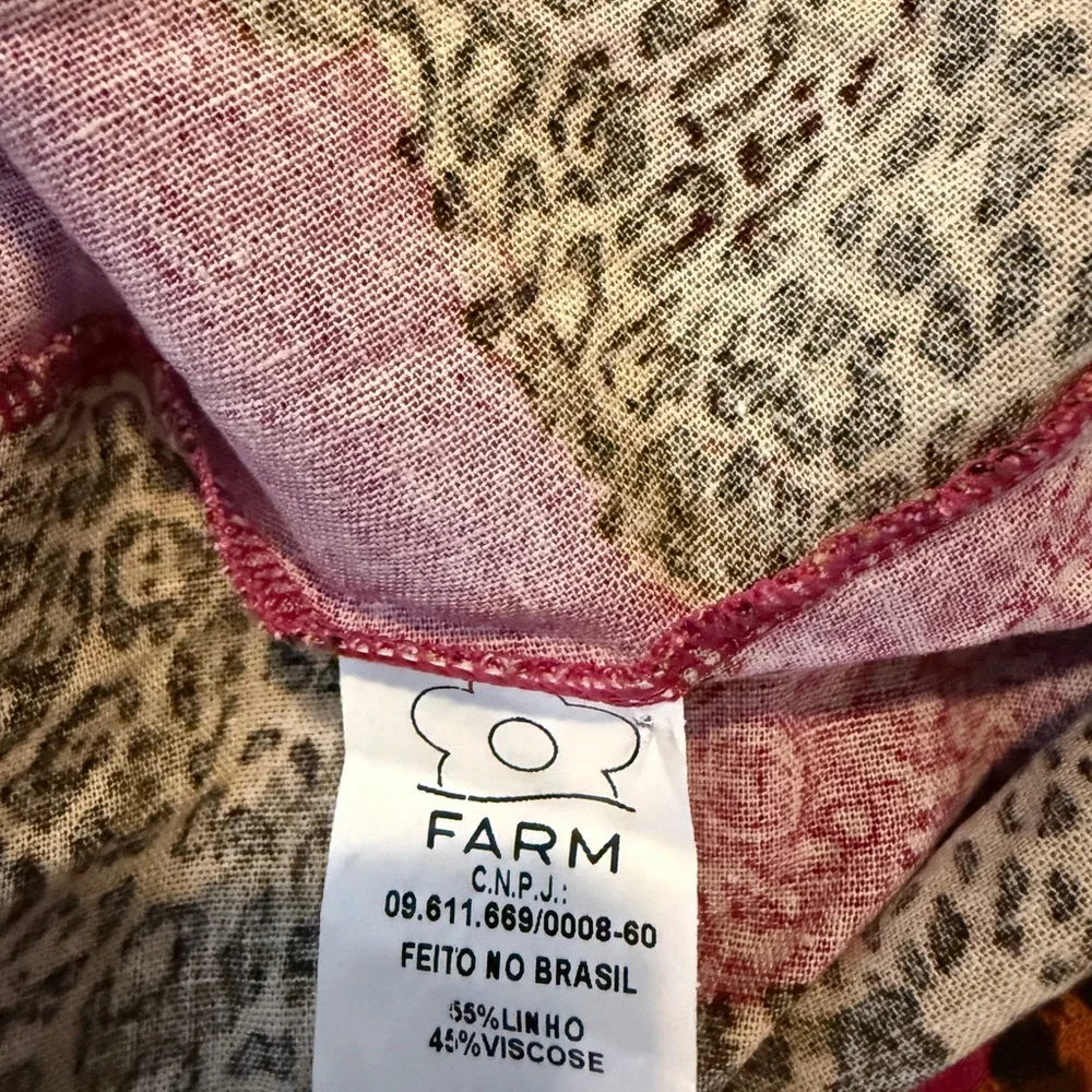 Farm Rio Rare Linen Leopard Print Wrap Dress, sz Small, P - Picture 6 of 6